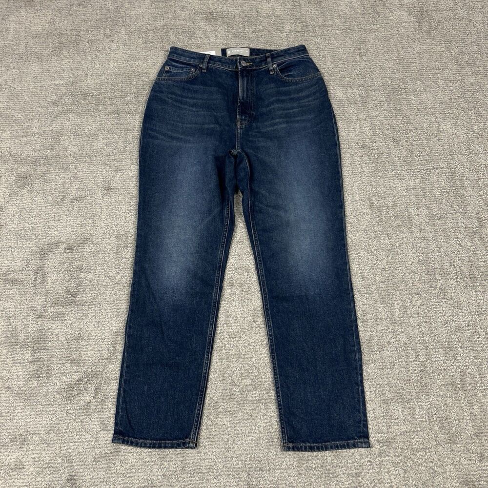 Everlane The Curvy Cheeky Straight Jeans Womens 30R High Rise Blue Denim New